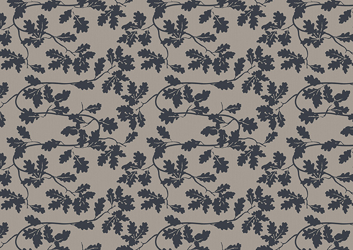 Oak Leaves Velvet, Monochrome - Roman Blind - Image 7